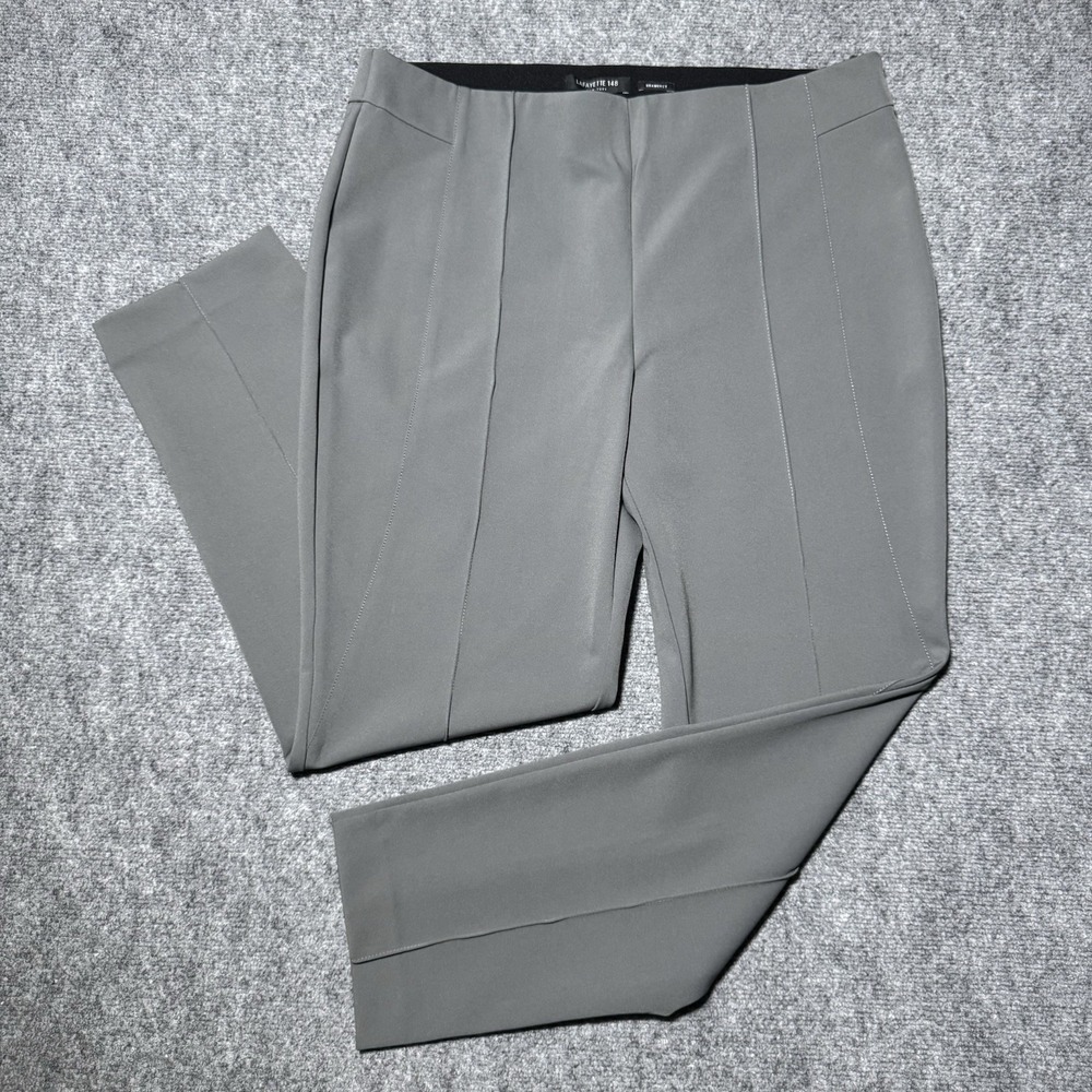 Lafayette 148 New York Women 14 Gramercy Acclaimed Stretch Pants Gray (34x28.5)